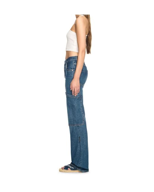 Off-White c/o Virgil Abloh Blue Straight-Leg Cargo Jeans