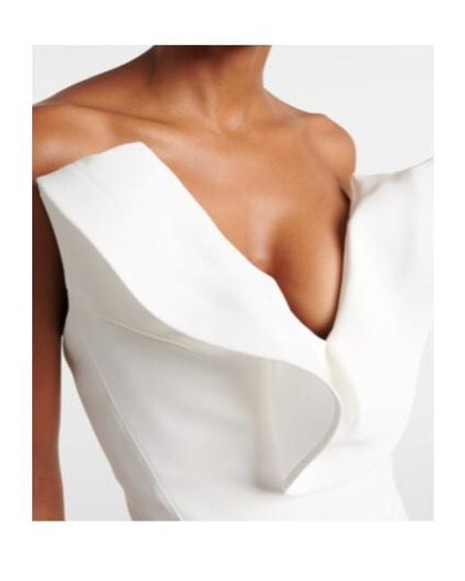 Maticevski White Requiem Strapless Crêpe Gown