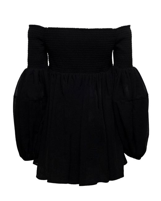 Chloé Black One-Collar Wool Blouse