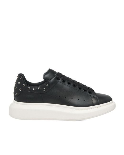 McQueen Black Oversized Eyelet Detailed Sneakers for men