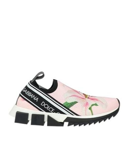 Dolce & Gabbana White Floral Pattern Flip-Top Shoes