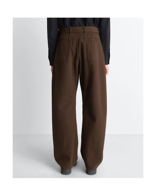 Lemaire Brown Twisted Belted Pants for men