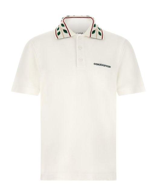 Casablanca White 'Laurel' Polo Shirt for men