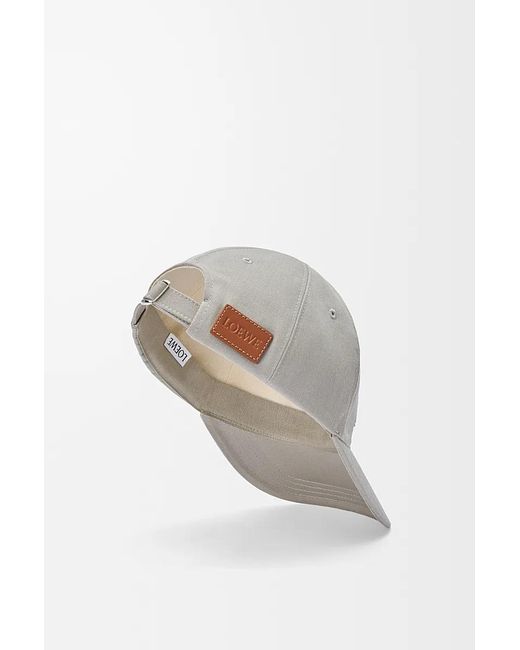 Loewe Gray Logo Embroidered Baseball Cap