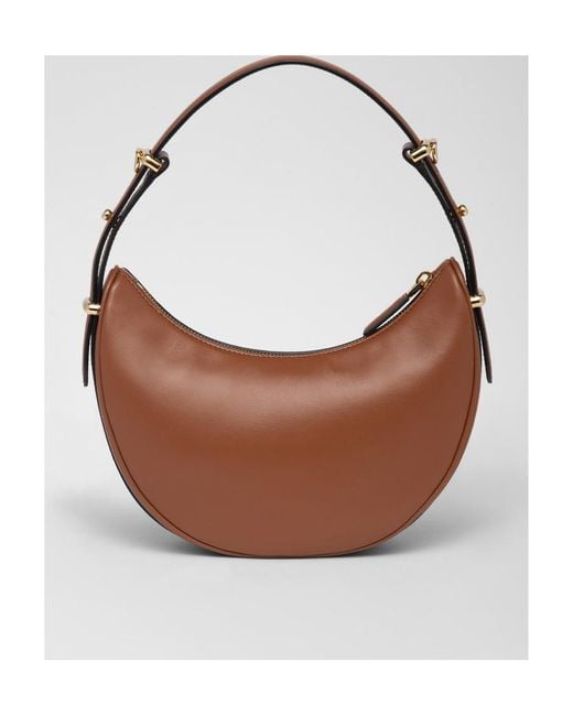 Prada Brown Arqué Zipped Shoulder Bag