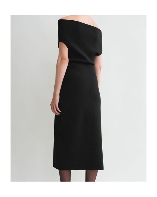 Totême Black Totême Off-Shoulder Dress