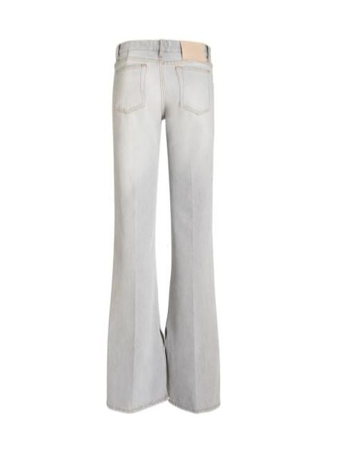 AMI Gray Horn Denim Trousers