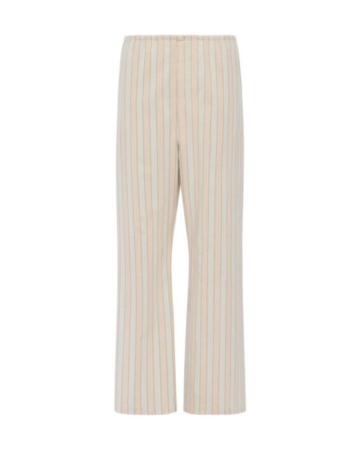Maison Margiela Natural Striped Straight Leg Trousers for men