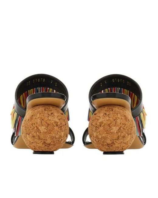 Ferragamo Multicolor Fringed Sandal