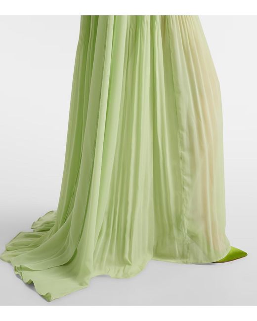 Leo Green Jaclyn Floral-Appliqué Bustier Gown