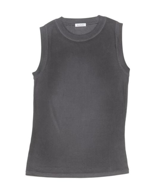 Acne Gray Ribbed Crewneck Tank Top