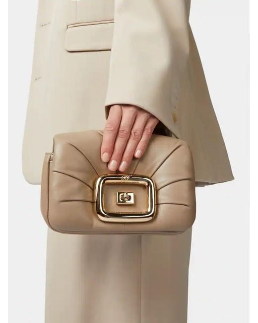 Roger Vivier Brown Logo Engraved Foldover Top Shoulder Bag