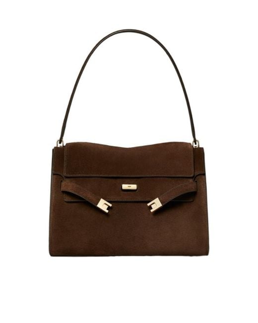 Tory Burch Brown Lee Radziwill Large Shoulder Bag