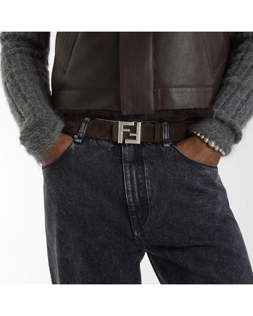 Fendi White Ff Squared Belt for men