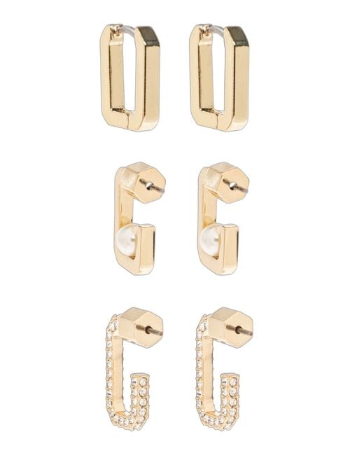 AllSaints Metallic Geometric Huggie Earrings Set