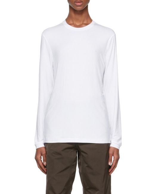 Giorgio Armani White Crewneck Long-Sleeved T-Shirt for men