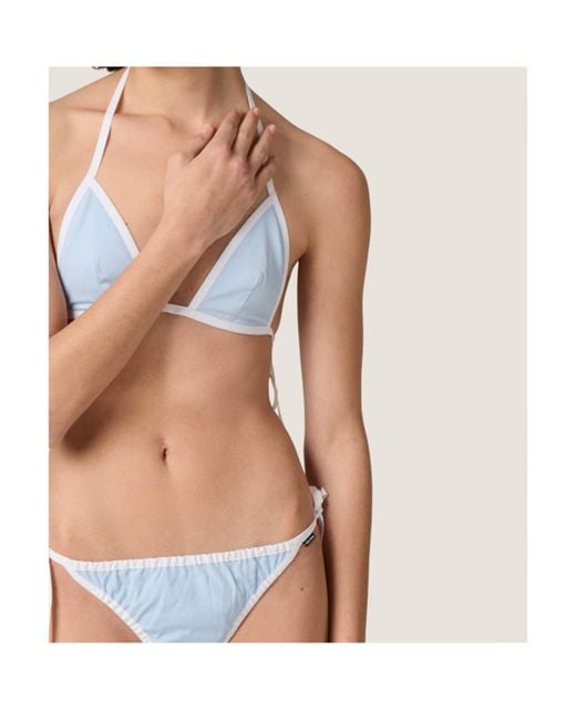Miu Miu Blue Poplin Bikini Briefs