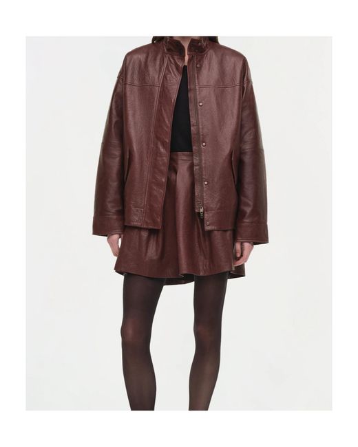 Jonathan Simkhai Brown Hartley Leather Jacket