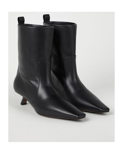 Brunello Cucinelli Black Leather Ankle Boots
