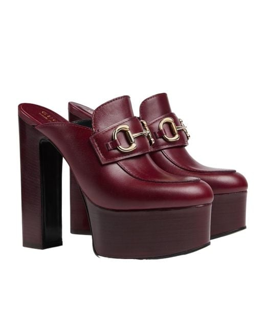 Gucci Purple Platform Mule With Horsebit