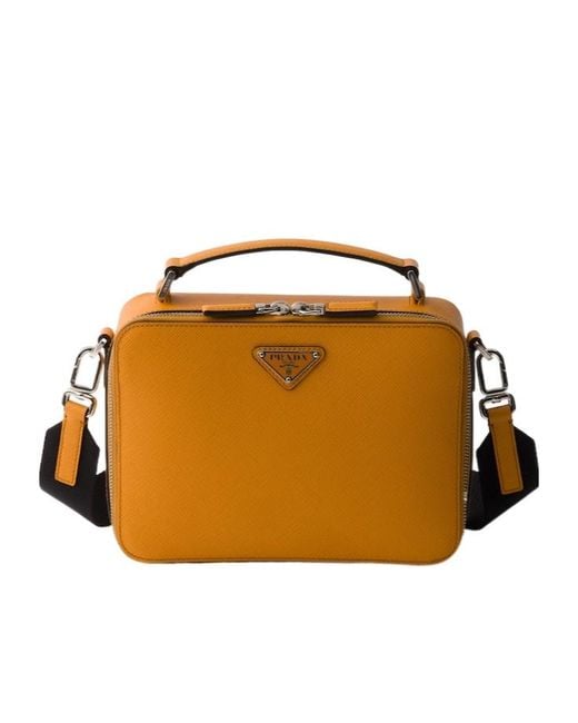 Prada Brown Brique Medium Saffiano Leather Bag for men