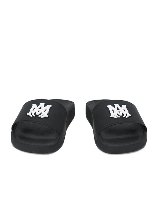 Amiri Black Logo Slide Sandals for men