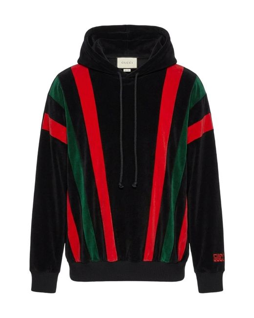 Gucci Red Striped Hooded Sweater for men