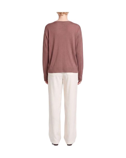 Max Mara Brown Solid-Colored Knit Top