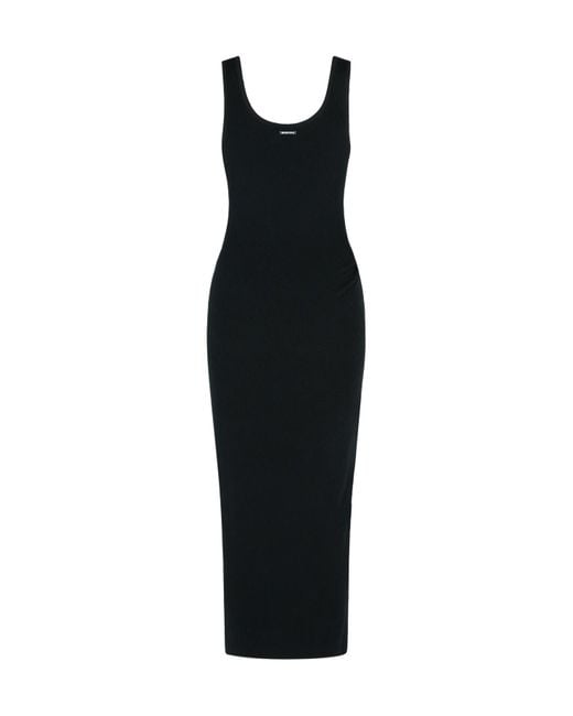 MICHAEL Michael Kors Black Stretch Ruched Tank Dress