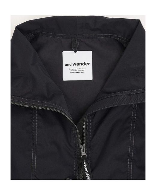 And Wander Black Pertex Windproof Vest for men
