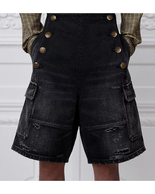 Dior Black Button-Decorated Shorts for men