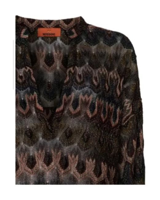 Missoni Black V-Neck Textured Blouse