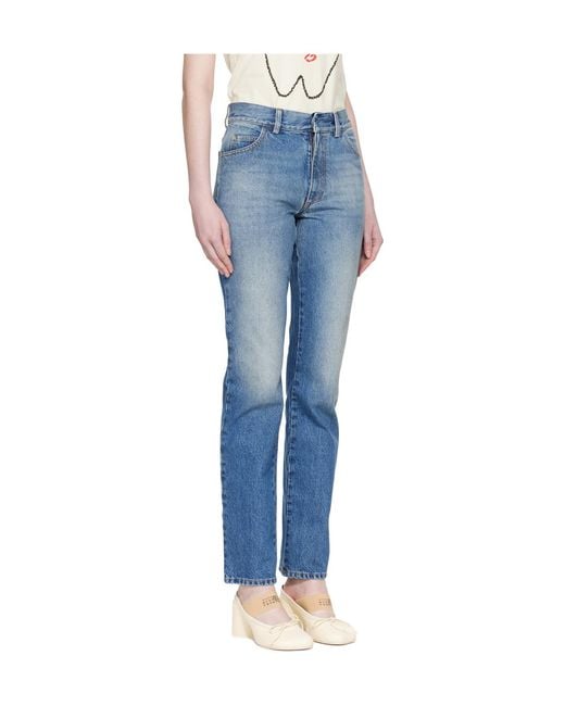 MM6 by Maison Margiela Blue Slim 5-Pocket Jeans