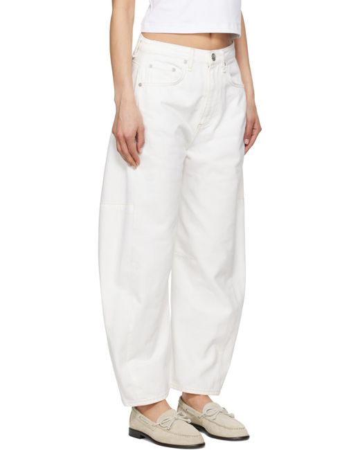 Rag & Bone White Denim Shorts With Belt Loops