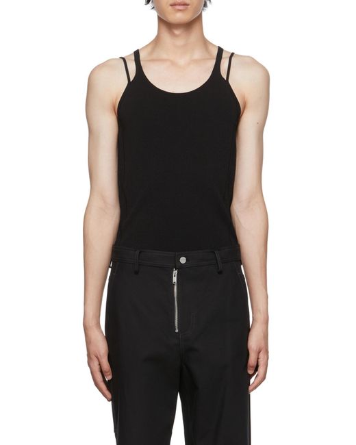 Dion Lee Black Density Double-Strap Tank Top for men