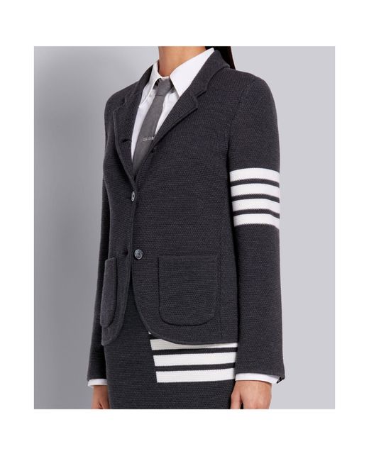 Thom Browne Black 4-Bar Merino Jacket