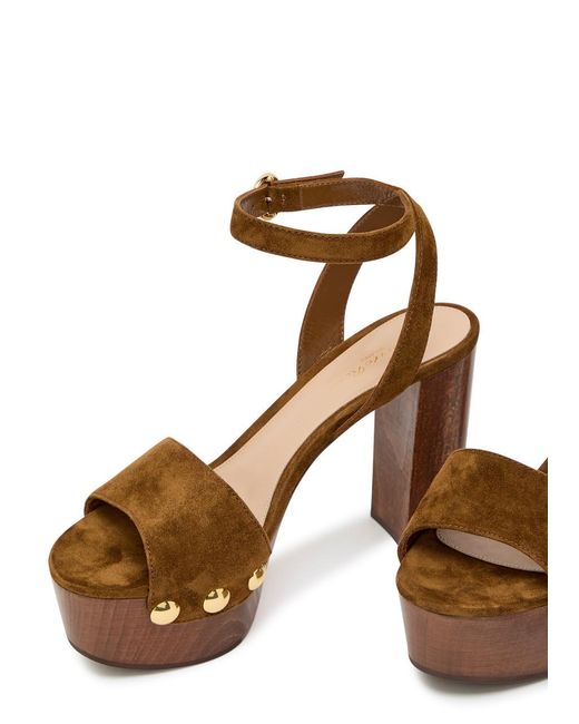 Gianvito Rossi Brown Ardéa 110 Platform Suede Sandals