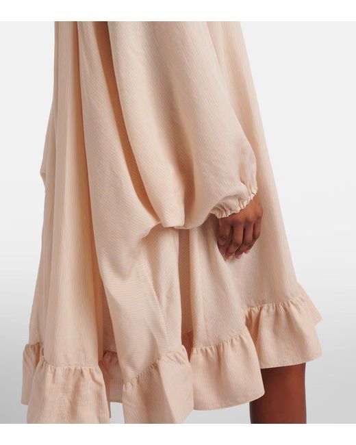 Patou Natural Striped Midi Dress