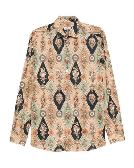 Etro Natural All-Over Paisley Printed Shirt for men