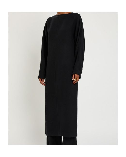 Studio Nicholson Black Cali Wool-Blend Midi Dress