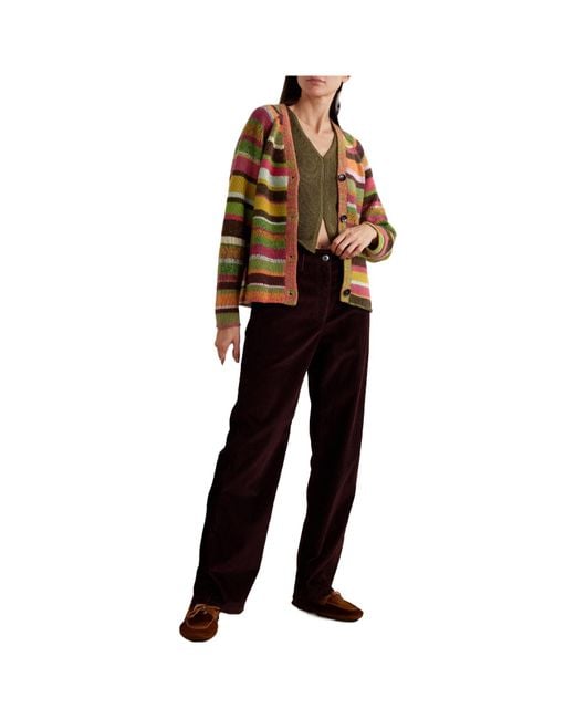 The Elder Statesman Multicolor Striped Cashmere Cardigan