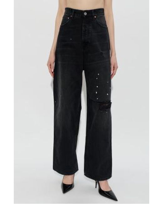 Vetements Black Vintage Effect Jeans