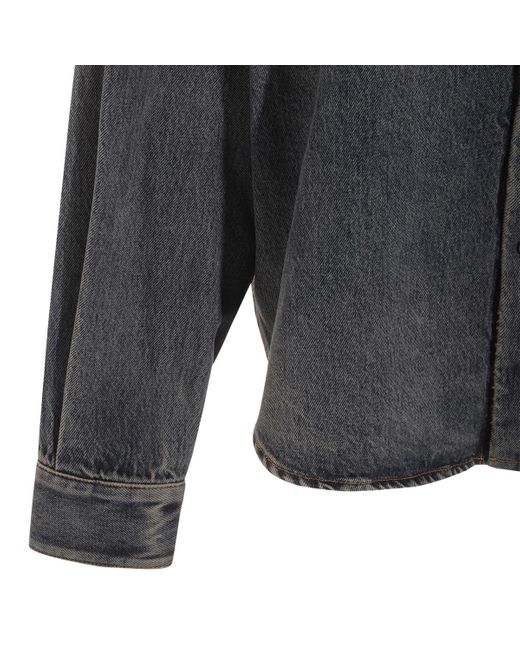 Balenciaga Gray Sun Bleached Denim Shirt