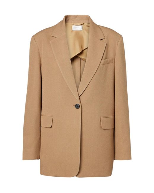 The Row Brown Ezri Silk Blazer