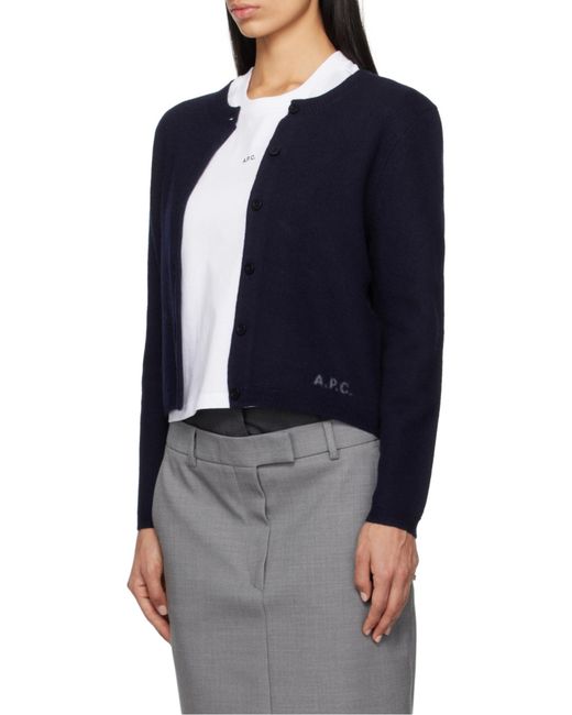 A.P.C. Blue Mila Button-Up Knitted Cardigan