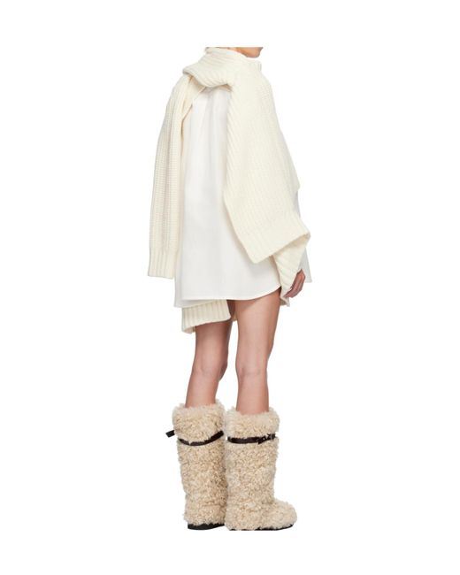 Sacai White Layered Knitted Dress