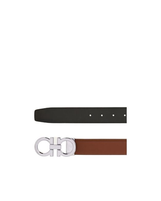 Ferragamo White Ferragamo Reversible Gancini Buckle Belt for men