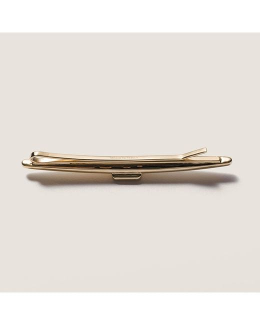 Miu Miu White Logo-Detailed Hair Clip