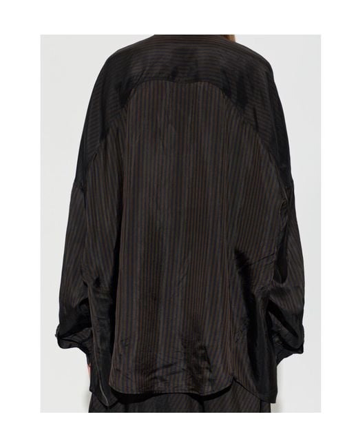 Dries Van Noten Black Long-Sleeved Shirt