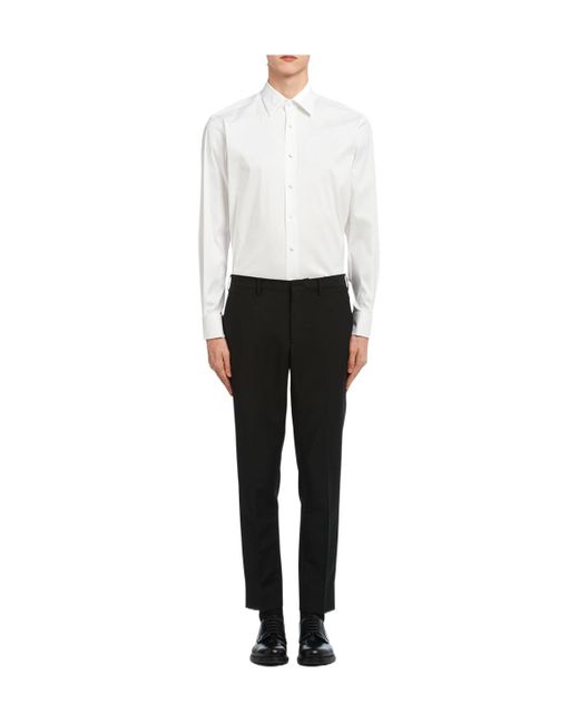 Prada White Buttoned Long-Sleeved Shirt for men